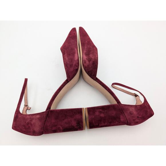 Nordstrom Paola Ankle Strap Pointed Toe Pump Women's Red Size US12M EU42.5 - Picture 5 of 15